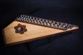 Russian folk musical instruments. Gusli isolated on a black background