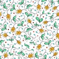 Russian folk seamless pattern. Beautiful floral motifs and unique composition. Vector art. Russian traditional ornament.