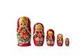 Russian folk wooden toy matryoshka, isolate on a white background Royalty Free Stock Photo