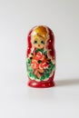 Russian folk wooden toy matryoshka, isolate on a white background Royalty Free Stock Photo