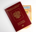 Russian foreign passport and money