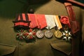 Russian and French military and jubilee awards on the uniform of the first quarter of the 20th century