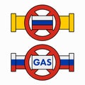 Russian gas ban. Energy crisis in Europe. Flat vector illustration isolated on white