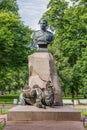 Russian geographer Nikolay Przhevalsky bustr in Aleksandrovsky Garden