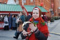 Russian Girl with Bells Celebrating Maslenitsa