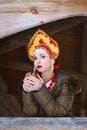 Russian girl in a kokoshnik