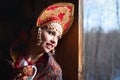 Russian girl in a kokoshnik