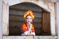 Russian girl in a kokoshnik