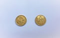 Russian gold coins of the 19th century, reverse. Royalty Free Stock Photo