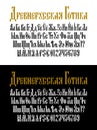 Russian gothic font. Vector. The inscription is in Russian.