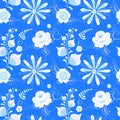 Russian gzhel seamless pattern