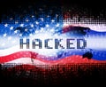 Russian Hacking Election Attack Alert 2d Illustration