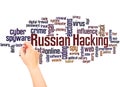 Russian hacking word cloud hand writing concept Royalty Free Stock Photo