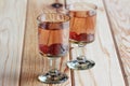 Russian homemade liquor with vodka and cranberry Royalty Free Stock Photo