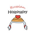 Russian hospitality.Bread-and-salt welcome. Royalty Free Stock Photo