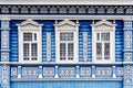 Russian house facade with frames