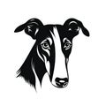 Russian Hunting Sighthound Icon, Dog Black Silhouette, Puppy Pictogram, Pet Outline Royalty Free Stock Photo