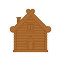 Russian hut. Wooden house in Russia. National Folk home. Vector illustration