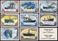 Russian icebreaker. Postage stamps Royalty Free Stock Photo