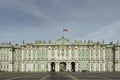 Russian imperial Winter palace seen from Dvortsovaya square of Saint-Petersburg, Russia. Spring sunset view.