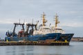 Russian industrial trawlers in port