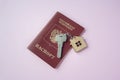 Russian international Passport and key