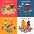 Russian Isometric Touristic 2x2 Icons Set