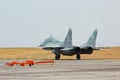 Russian jet fighter MIG-29 at air base Royalty Free Stock Photo