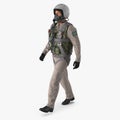 Russian Jet Fighter Military Pilot on white. 3D illustration