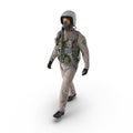 Russian Jet Fighter Military Pilot on white. 3D illustration