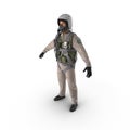 Russian Jet Fighter Military Pilot on white. 3D illustration