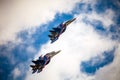 The Russian Knights aerobatic demonstration team of the Russian Air Force Royalty Free Stock Photo