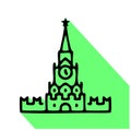 Russian Kremlin flat line icon. Vector thin sign of Moscow, Red square