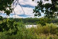 Russian landscape against the backdrop of the Volkhov River