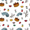 Russian life seamless pattern