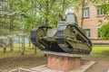 Russian light tank of the World War on the pedestal