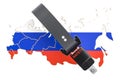 Russian map with safety belt. Security and protect or insurance