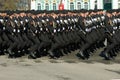 Russian Marines at the dress rehearsal of the military parade