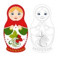 Russian matryoshka doll. Royalty Free Stock Photo