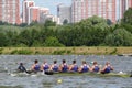 Russian men teams rowing participate Royalty Free Stock Photo