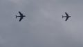 Russian MiG-15 fighter jet combat in flight vs American F-86 Sabre like in 1950s