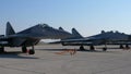 Russian Military Aiplanes MiG29 Armed with Real Missiles at Batajnica Air Base