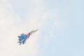 Russian military aircraft-fighter su-30 sm Flanker-C, in the sky gaining height