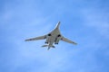 Russian military aircraft Tu-160 in flight Royalty Free Stock Photo