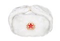 Russian military army hat Ushanka isolated on white Royalty Free Stock Photo