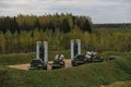 Russian military equipment s-300 against the background