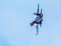 Russian military fighter su-27 from Russian Knights aerobatic team Royalty Free Stock Photo