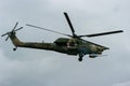 Russian military helicopter Mi-28N on air-show Royalty Free Stock Photo