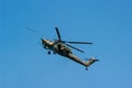 Russian military helicopter Mi-28N on air-show Royalty Free Stock Photo