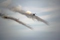 Russian military helicopters attack the target Royalty Free Stock Photo
